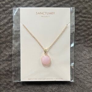 Gold and Pink Pendant Necklace